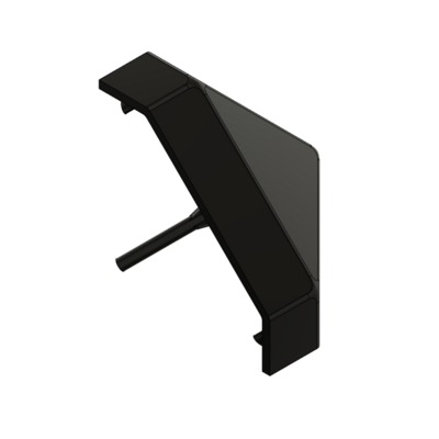 60-280-1 MODULAR SOLUTIONS PART END CAP FOR 3-WAY BODY CONNECTION, ANGULAR, BLACK, USED WITH 40-010-1